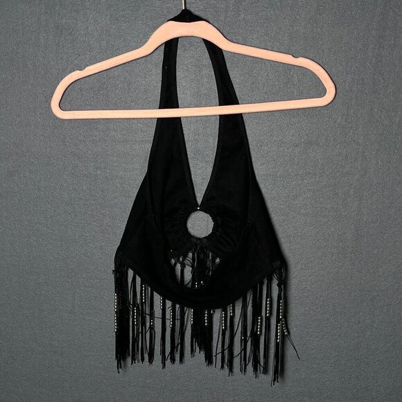 Windsor Fringe Top Size Small Fringe Festival Hippie Boho - Picture 3 of 8